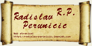 Radislav Peruničić vizit kartica